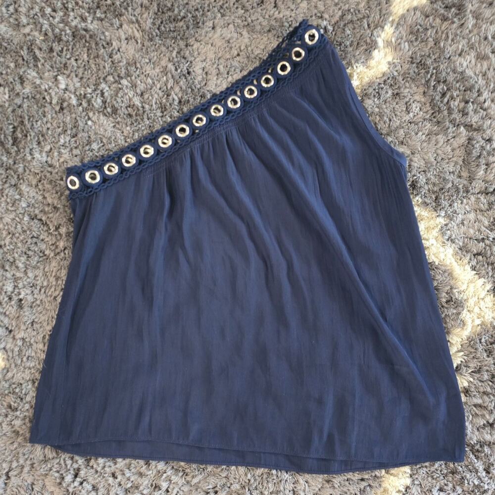 Ramy Brook one shoulder XSmall Navy Blue shirt Brand New with tags!